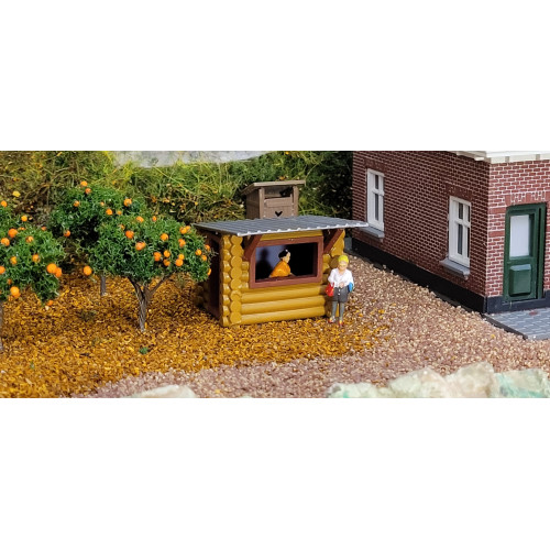 Blokhut / kerstkraampje (met luifel) Blokhut / kerstkraampje (met luifel)